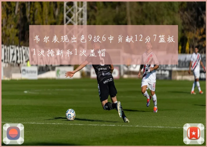 韦尔表现出色9投6中贡献12分7篮板1次抢断和1次盖帽