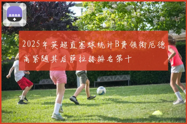 2025年英超直塞球统计B费领衔厄德高紧随其后萨拉赫排名第十